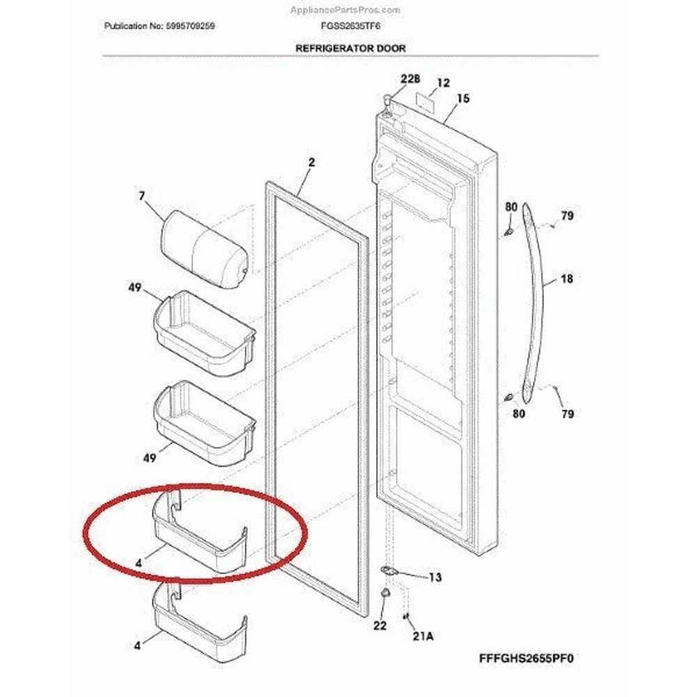 Replacement Door Shelf Bin Bottom For Frigidaire Durable Fridge Storage 2