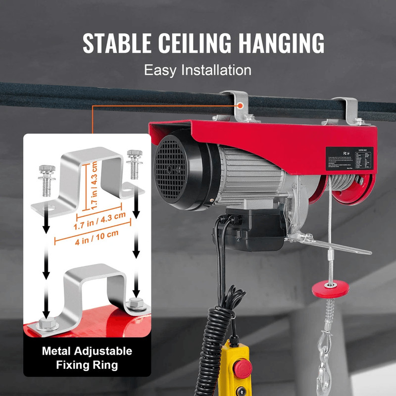 Electric Hoist Crane Winch Wired Remote Ceiling Mounted Lift 5