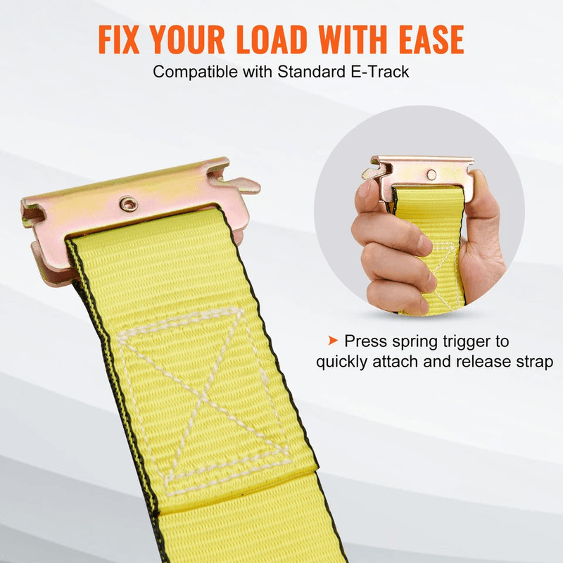 Ratchet Tie Down Straps Heavy Duty Cargo Securing Kit With E Track Hooks Storage Bag 3