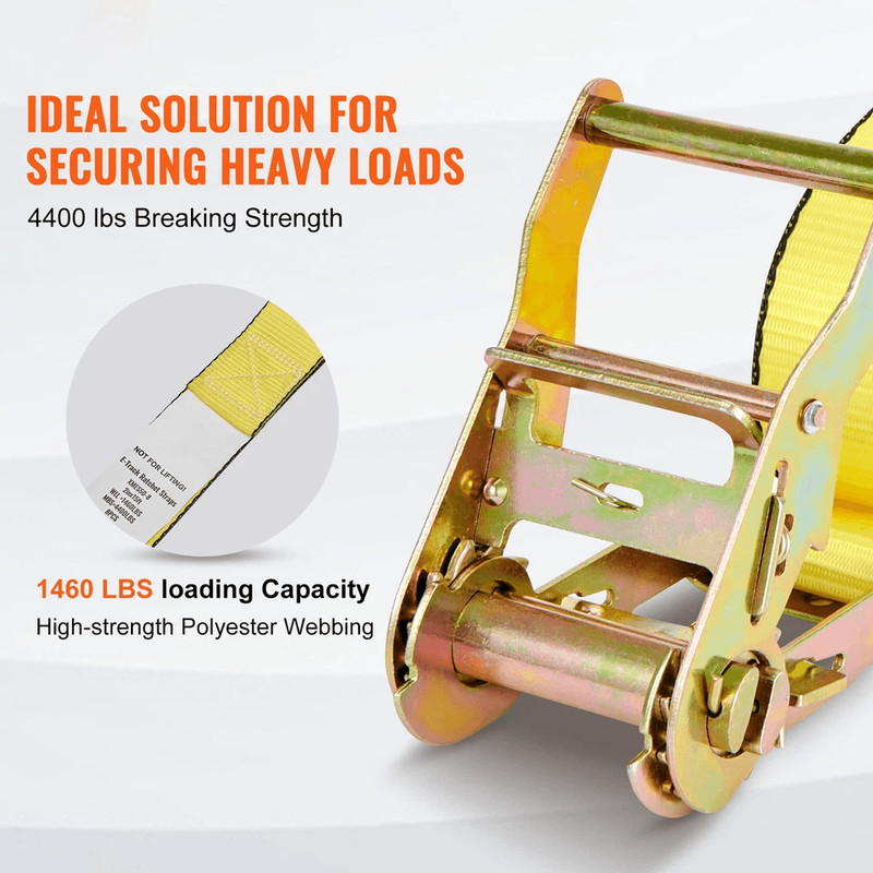 Ratchet Tie Down Straps Heavy Duty Cargo Securing Kit With E Track Hooks Storage Bag 1