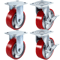 Swivel Caster Polyurethane On Steel Wheel Brake Includes Rigid Swivel Heavy Duty Casters 0
