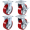 Swivel Caster Polyurethane On Steel Wheel Brake Includes Rigid Swivel Heavy Duty Casters 0
