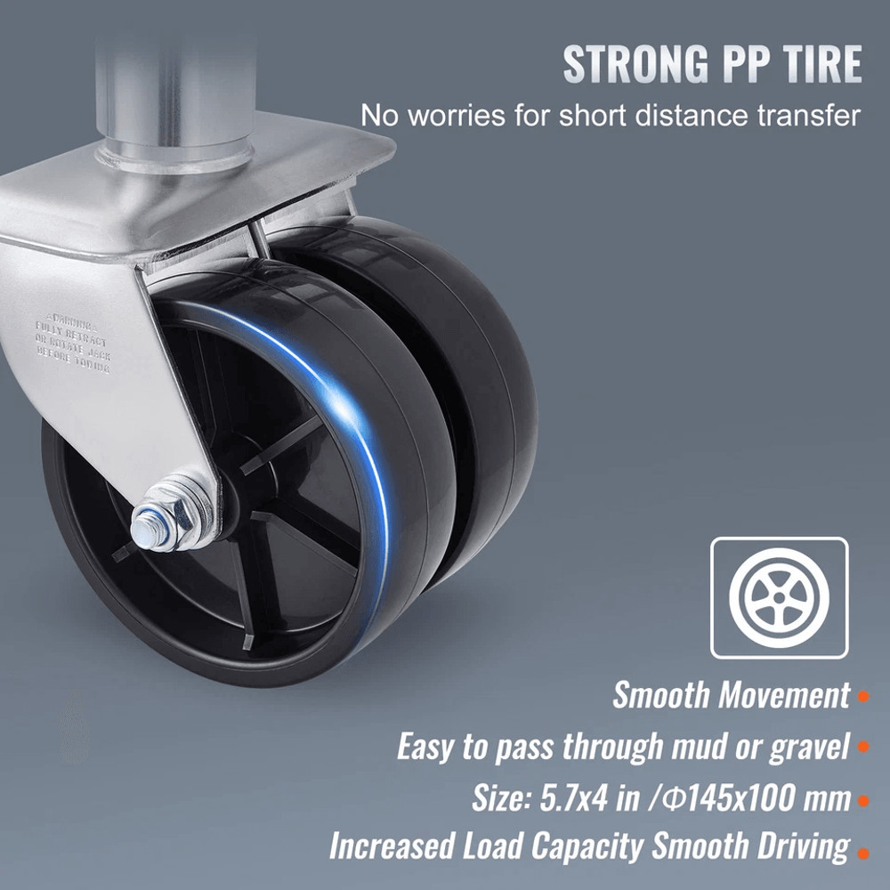 Trailer Jack For Boats RVs VEVOR Manual Swing Up Jack With PP Wheels Detachable Handle 4