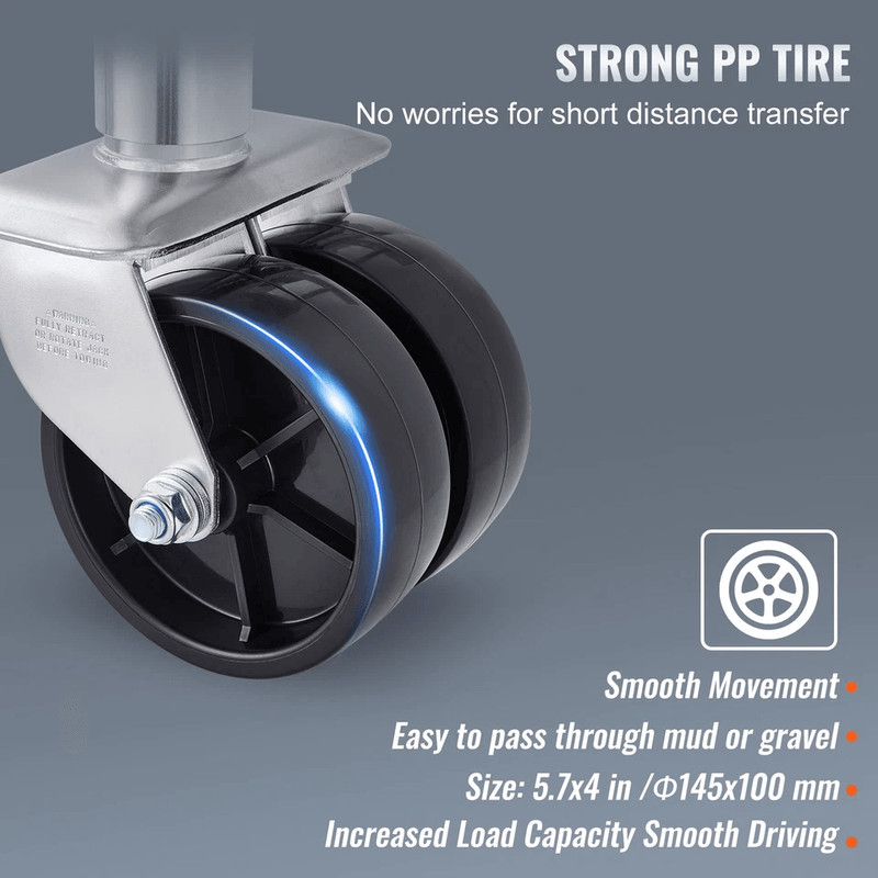 Trailer Jack For Boats RVs VEVOR Manual Swing Up Jack With PP Wheels Detachable Handle 4