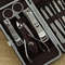 12PCS Professional Pedicure Manicure Set Nail Clippers Cuticle Cleaner Grooming Kit With Case 6