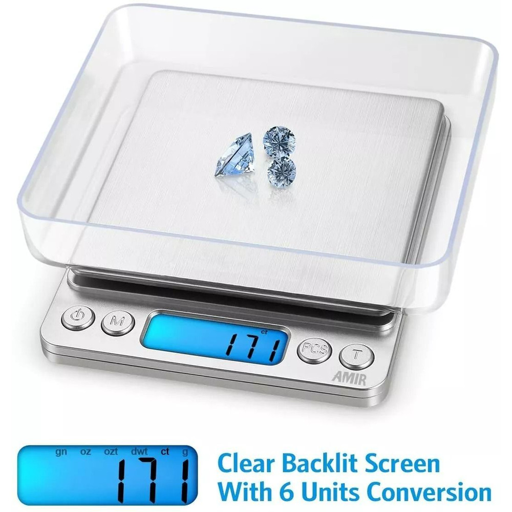 Precision Digital Scale 2000g X 01g Jewelry Gold Silver Coin Gram Herb Grain Pocket Scale 4