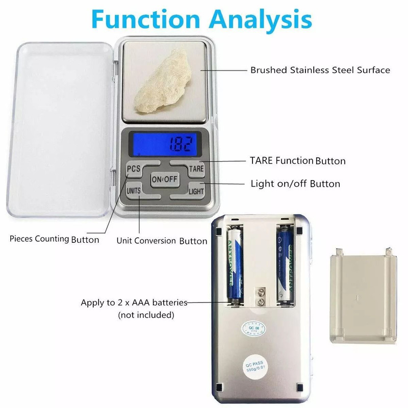 UltraPrecise 500g Pocket Scale 001g Mini Digital Balance For Jewelry Gold Small Items 6