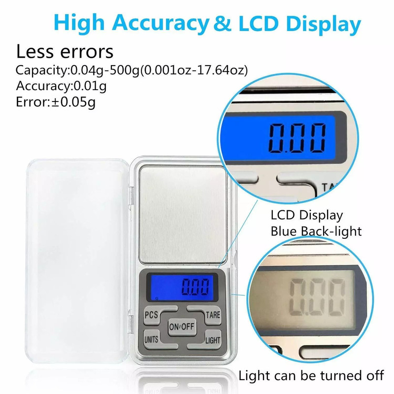 UltraPrecise 500g Pocket Scale 001g Mini Digital Balance For Jewelry Gold Small Items 7
