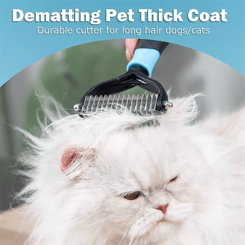Double Sided Shedding Dematting Pet Grooming Brush Undercoat Rake Comb For Dogs Cats 1