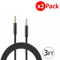 Braided Male To Male Stereo Audio AUX Cable Metal Shell PC IPod Car IPhone 0