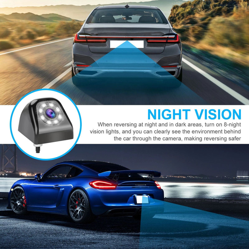 Backup Camera For Cars 170 Wide Angle 8 LED Night Vision Waterproof HD CMOS Reverse Camera 2