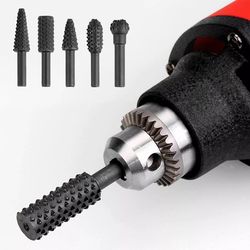 dremel rotary tool bits set, 5pcs 1/4" carbide burr bits for wood carving, metalworking & diy grinding