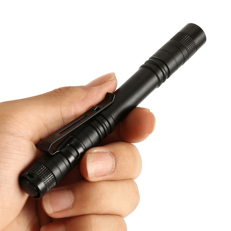 LED Mini Flashlight Penlight Clip On Portable Pen Torch Lamp High Brightness Aluminum Light For Out 2