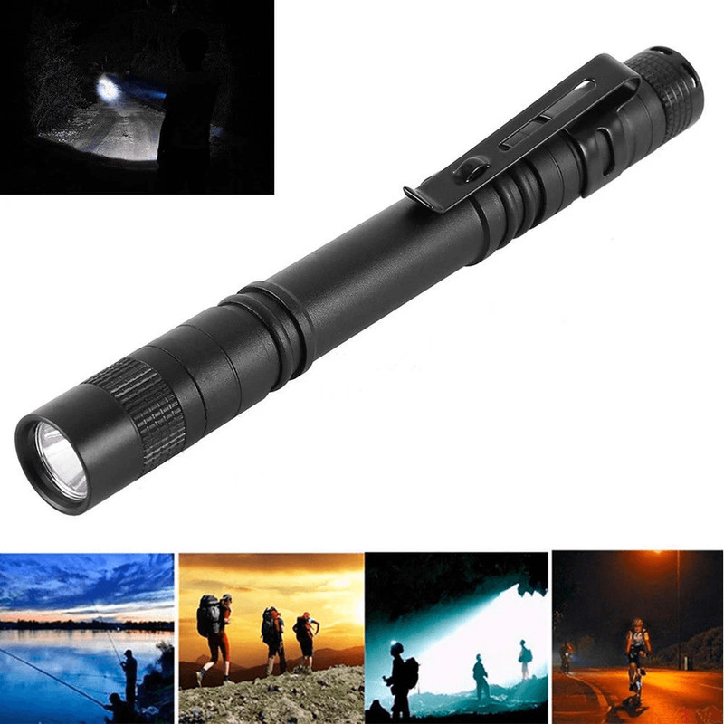 LED Mini Flashlight Penlight Clip On Portable Pen Torch Lamp High Brightness Aluminum Light For Out 1