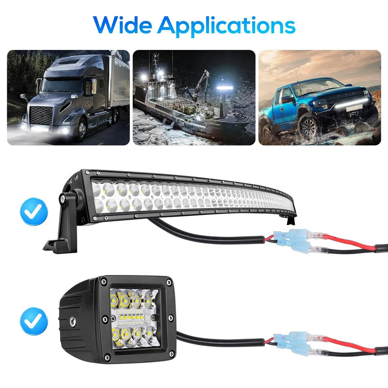 HeavyDuty 40A 12V Wiring Harness Kit Includes OnOff Switch Relay Fuse For LED Light Bars Fog Ligh 1