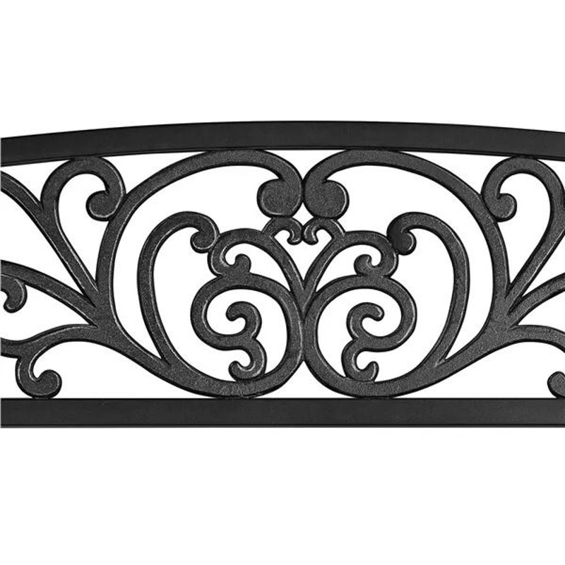 Antique Iron Patio Garden Bench Outdoor Yard Bench With Scroll Heart Design RustResistant Park Benc 0