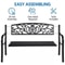 Antique Iron Patio Garden Bench Outdoor Yard Bench With Scroll Heart Design RustResistant Park Benc 1