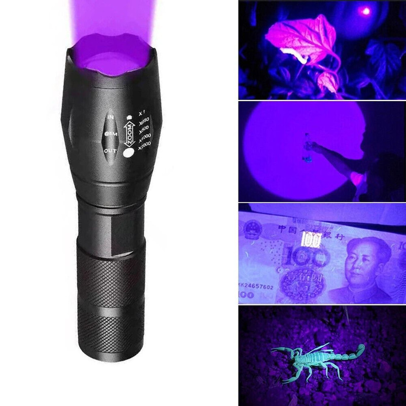 Powerful UV Torch Flashlight 120000LM Ultra Violet Blacklight LED Lamp For Professional Use 4