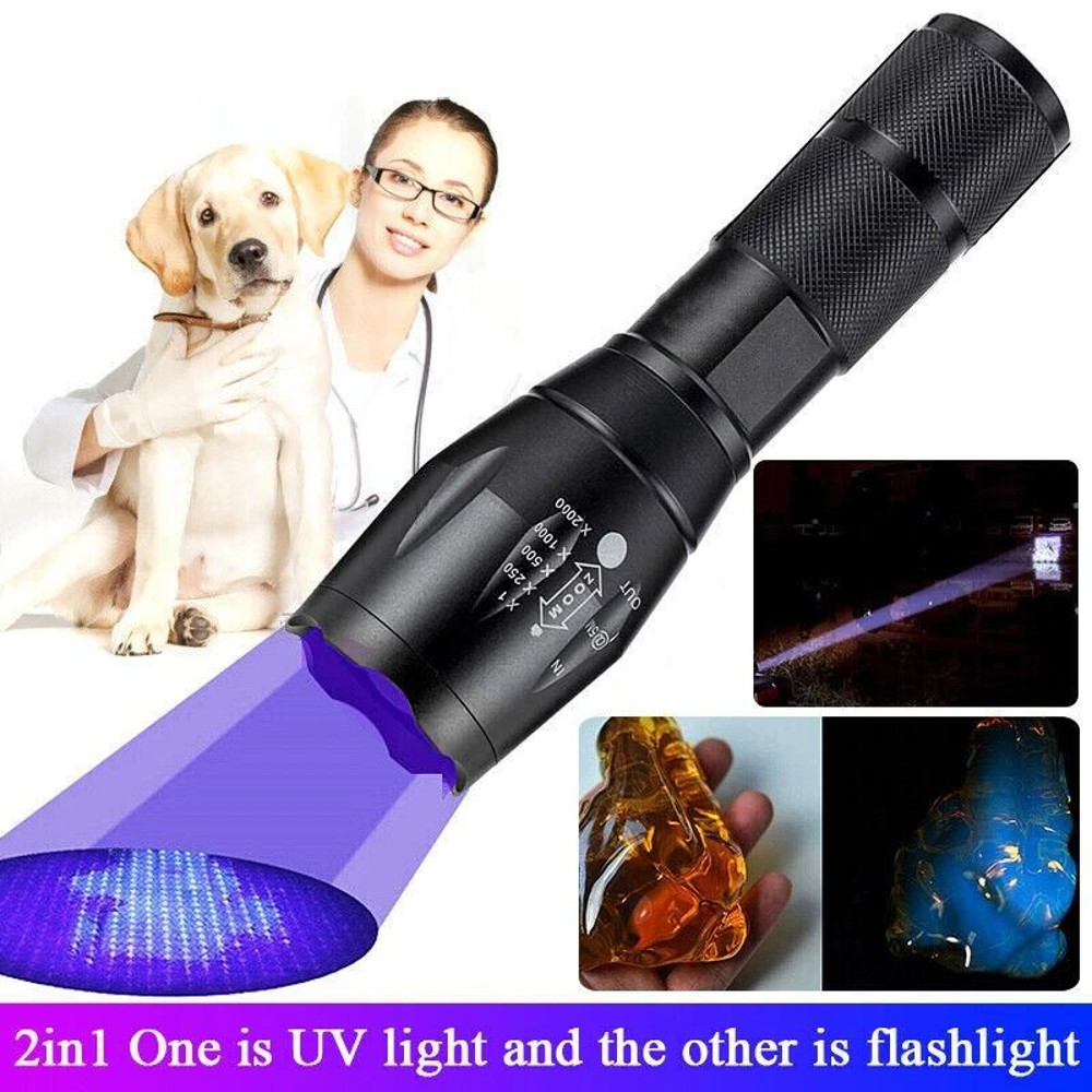 Powerful UV Torch Flashlight 120000LM Ultra Violet Blacklight LED Lamp For Professional Use 2