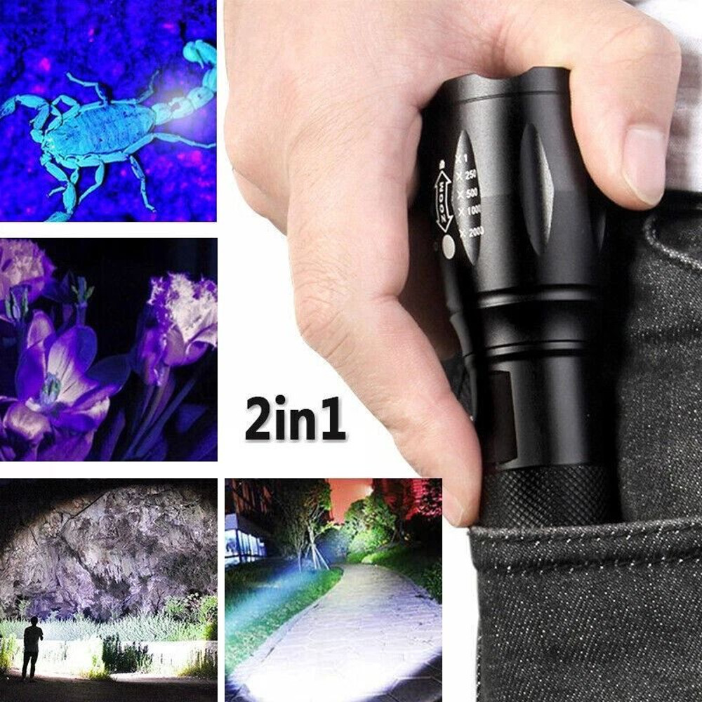 Powerful UV Torch Flashlight 120000LM Ultra Violet Blacklight LED Lamp For Professional Use 8