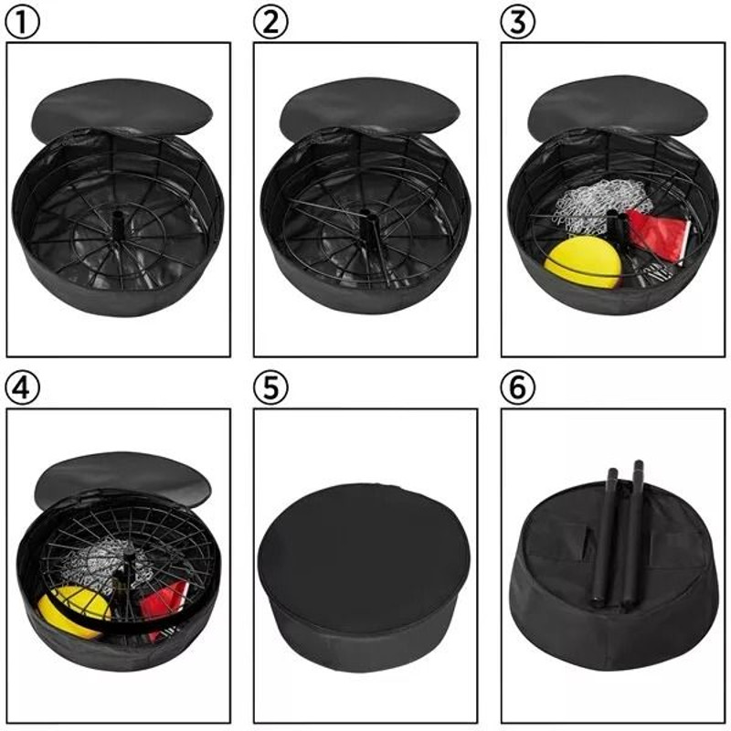 Heavy Duty Portable 24 Chain Disc Golf Basket With 3 Discs Practice Target For Backyard Travel 8