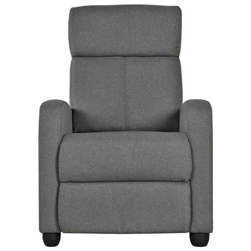 Modern Single Recliner Chair Upholstered Sofa With Pocket Spring For Living Room Gray Linen Reclin 4
