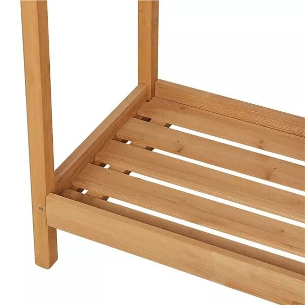 Wooden Garden Potting Bench Table Outdoor Work Bench With Cabinet Drawer Open Shelf For Planting 1