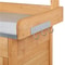 Wooden Garden Potting Bench Table Outdoor Work Bench With Cabinet Drawer Open Shelf For Planting 5