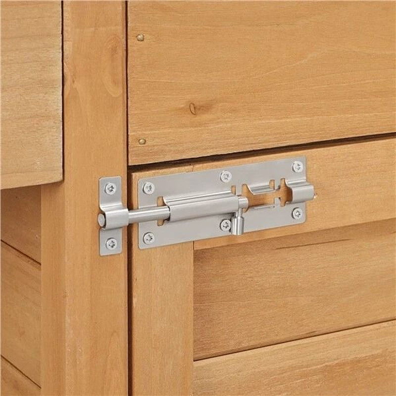 Wooden Garden Potting Bench Table Outdoor Work Bench With Cabinet Drawer Open Shelf For Planting 8