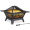 32in Wood Burning Fire Pit HeavyDuty Steel Fire Bowl With Cooking Grill For Outdoor Gatherings 9