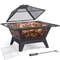 32in Wood Burning Fire Pit HeavyDuty Steel Fire Bowl With Cooking Grill For Outdoor Gatherings 10