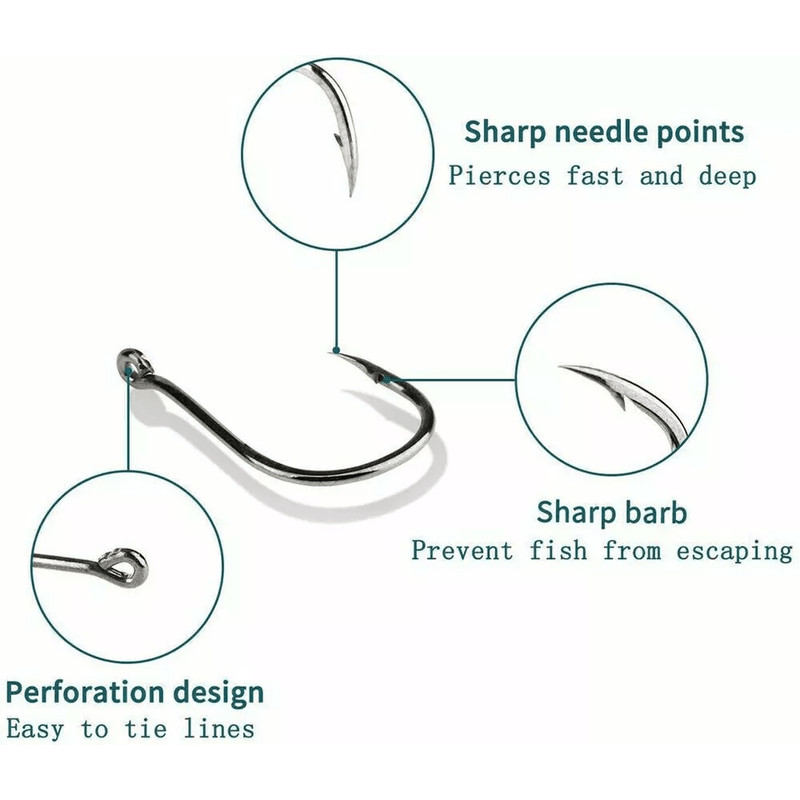 Fish Hooks Black High Carbon Sharpened Kit With Box Quality Fishing Hook Set 4