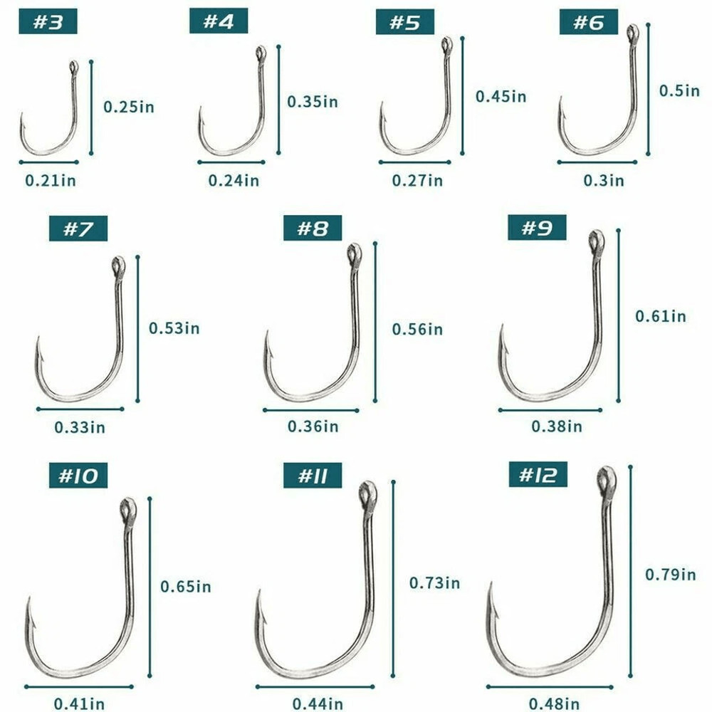 Fish Hooks Black High Carbon Sharpened Kit With Box Quality Fishing Hook Set 1