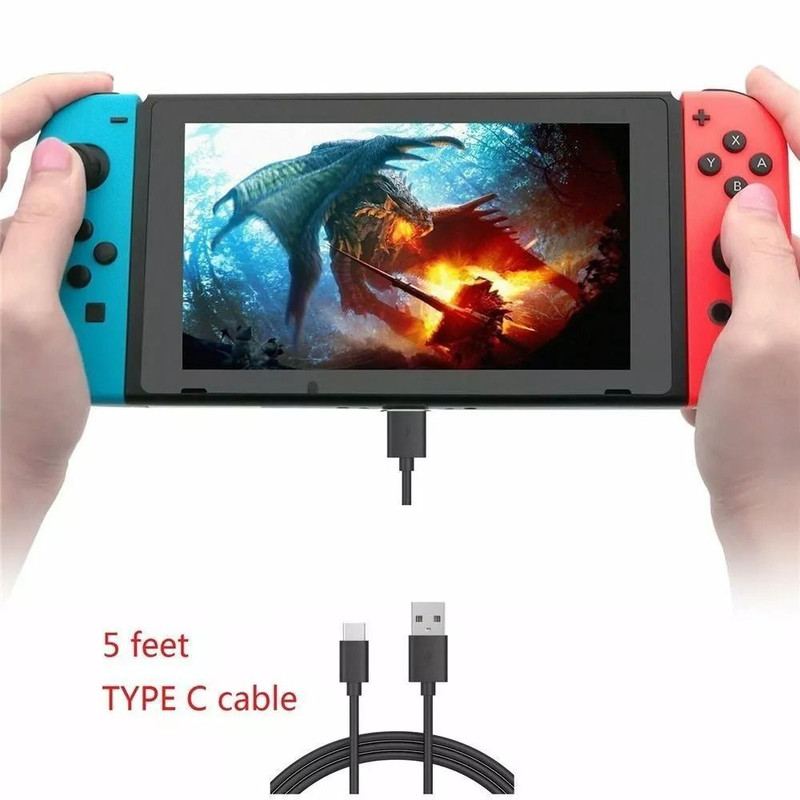 Nintendo Switch Accessories Bundle Case Bag Shell Cover Charging Cable Screen Protector 1
