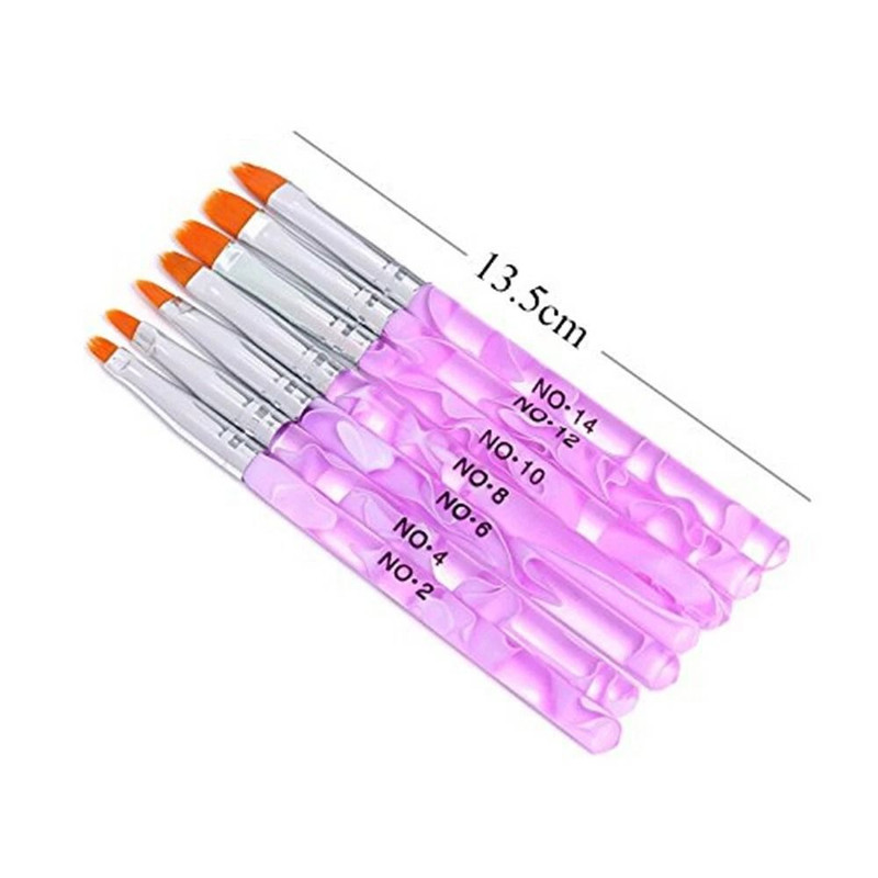 7Pcs Acrylic Nail Art Pen SetUV Builder Gel Painting Brushes For Professional Manicures Nail Tips 3
