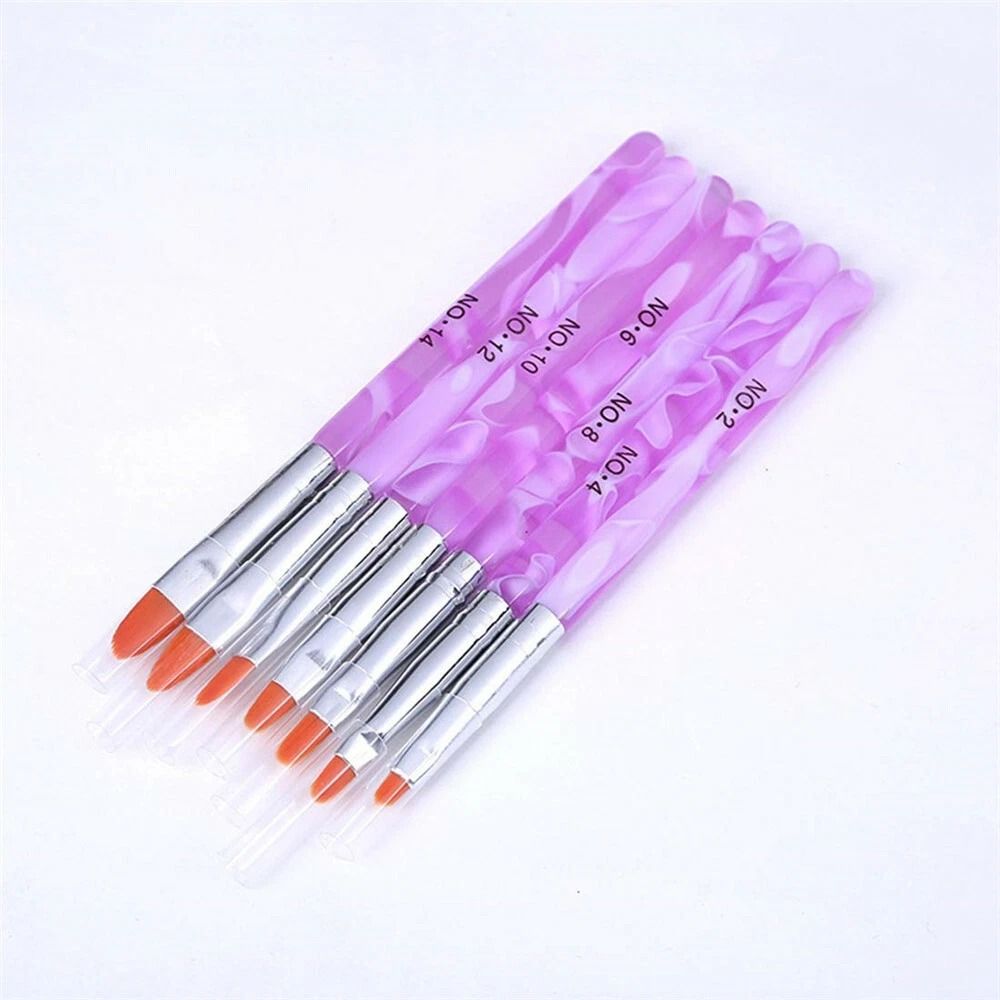 7Pcs Acrylic Nail Art Pen SetUV Builder Gel Painting Brushes For Professional Manicures Nail Tips 1