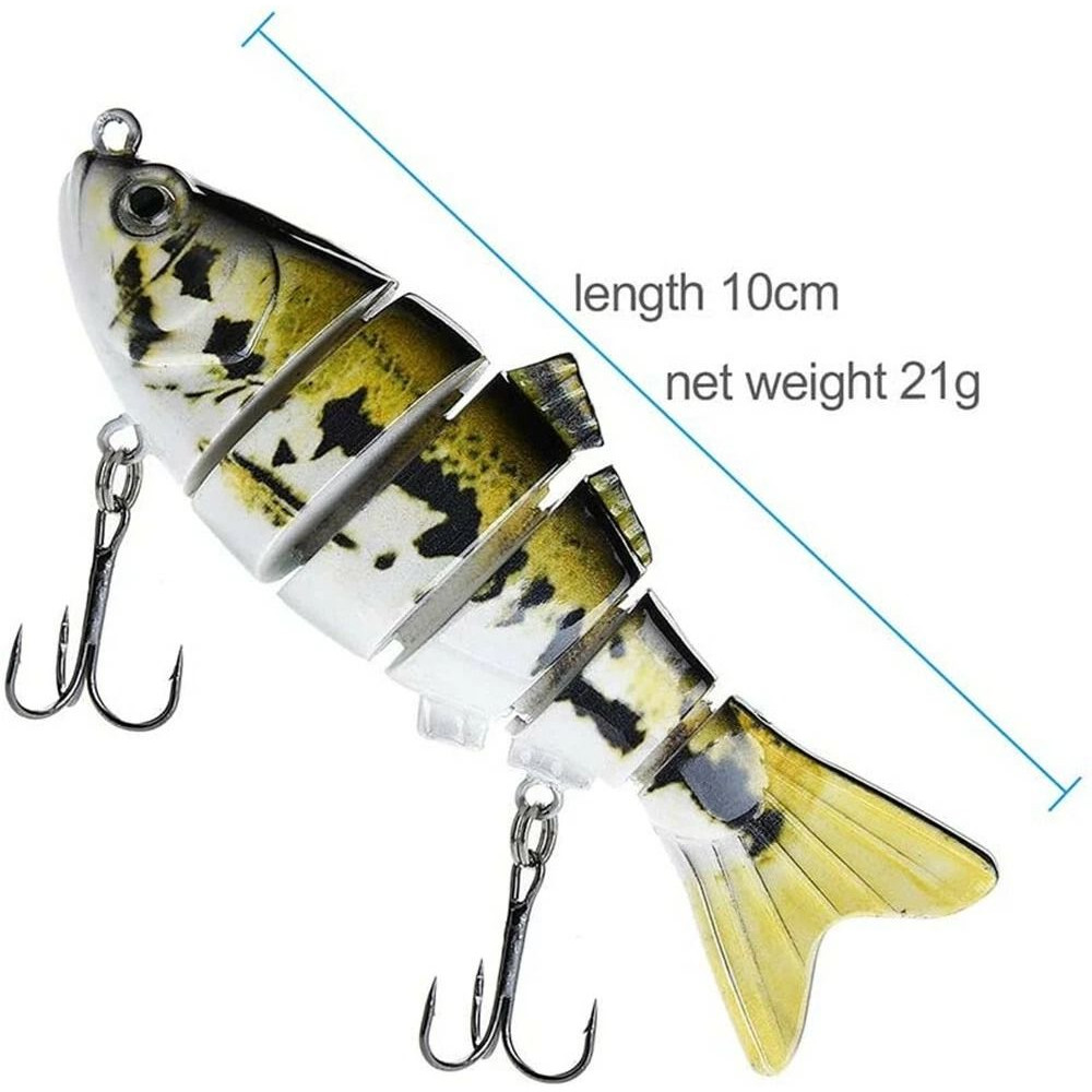 5PCS Lifelike Eyes 6Segment Bionic Bait With Treble Hooks Realistic Crucian Carp Fishing Lure For B 6