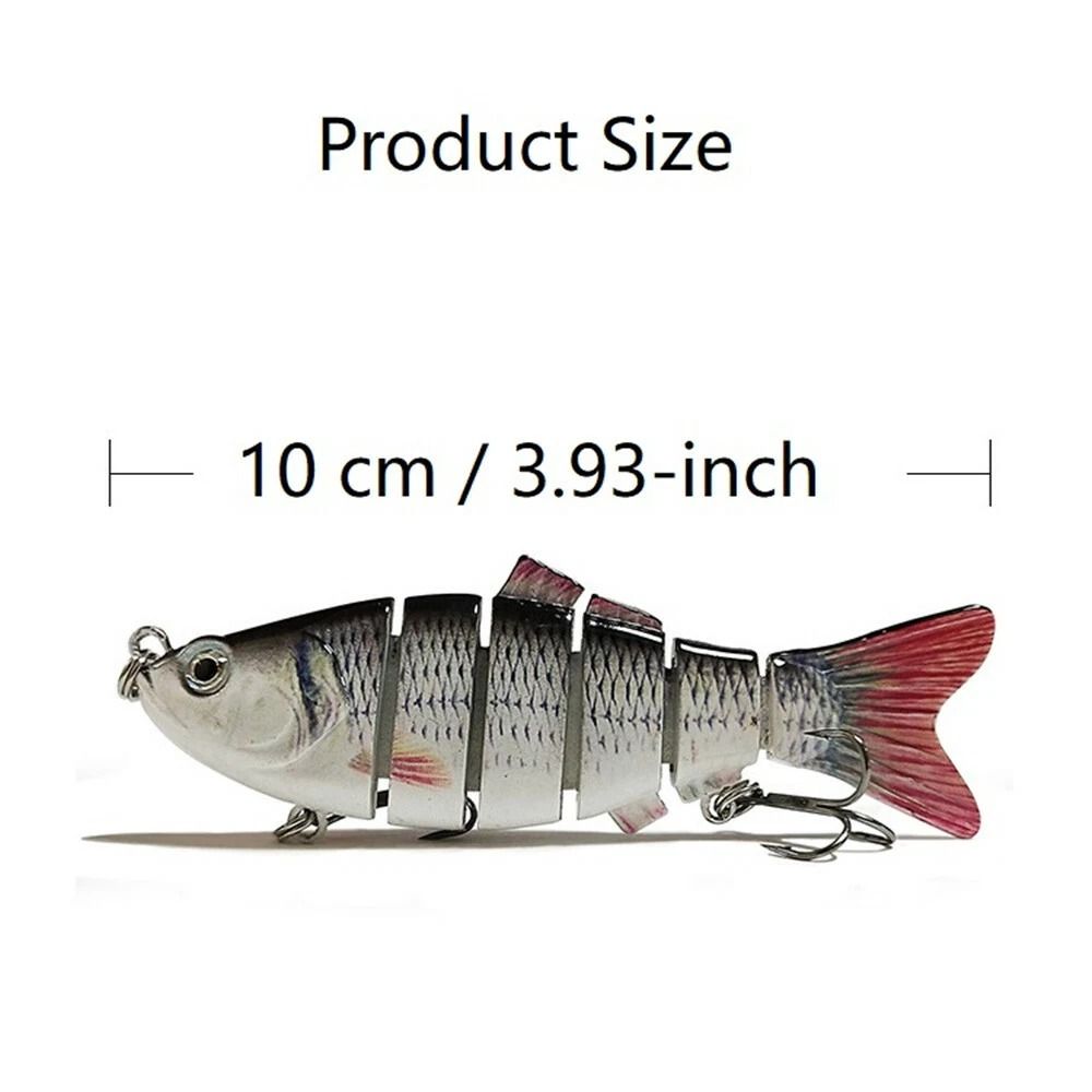 5PCS Lifelike Eyes 6Segment Bionic Bait With Treble Hooks Realistic Crucian Carp Fishing Lure For B 4