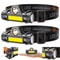 Waterproof LED Headlamp 2 Pack USB Rechargeable Headlight Bright Head Torch Flashlight For Outdoors