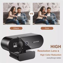 2k hd webcam with microphone & ring light autofocus pro computer camera for gaming, streaming, and conferencing
