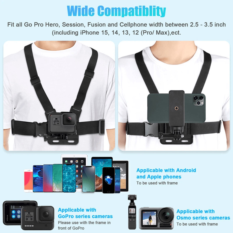 Adjustable Chest Strap Mount Phone Holder For GoPro Hero IPhone 2