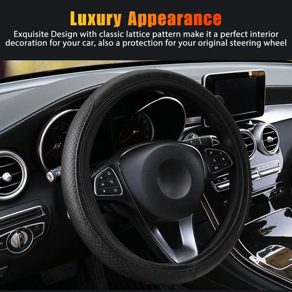 Universal Car Steering Wheel Cover PU Leather Non Slip Accessory All Season Protection Luxury Inte 0