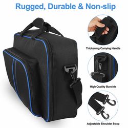 ps5 travel carrying case portable storage bag for ps5 console, games accessories durable handbag with adjustable strap