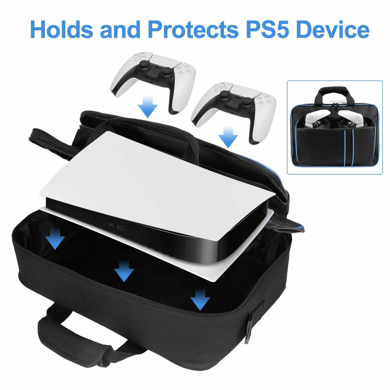 PS5 Travel Carrying Case Portable Storage Bag For PS5 Console Games Accessories Durable Handbag Wit