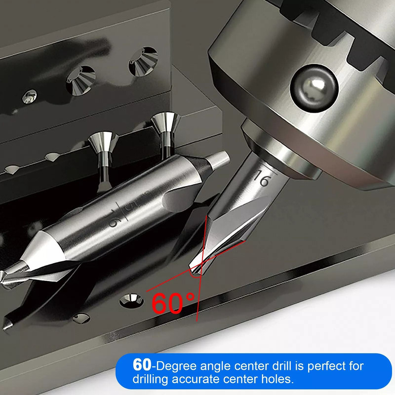 7PCS Center Drill Countersink Pilot Bits Set 60Degree Angle HSS Metalworking Tools For Steel Alumi 4