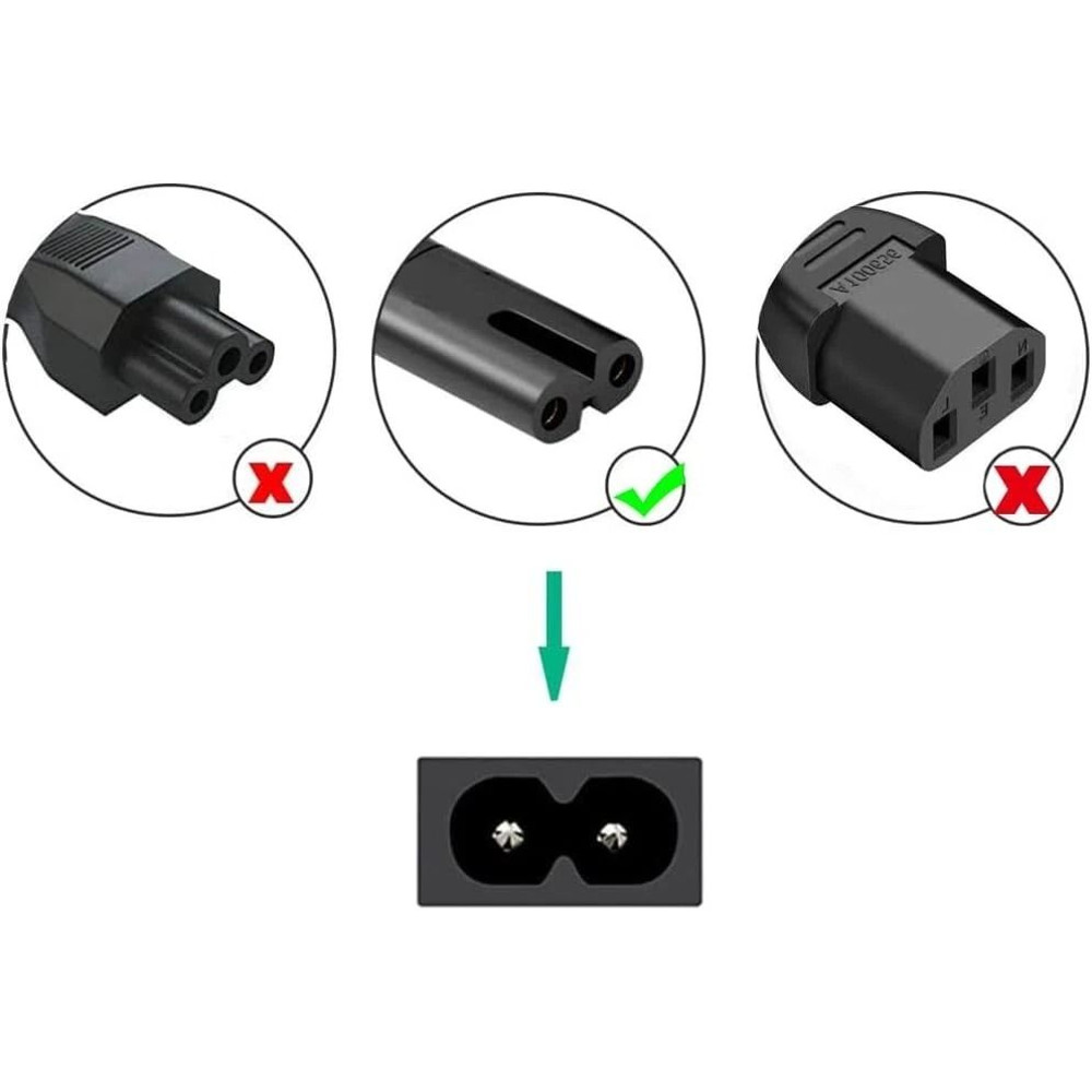 Universal 2 Prong AC Power Cord For PS5 PS4 PS3 PS2 Slim Xbox Series XS PC Laptop Monitor Samsung 6