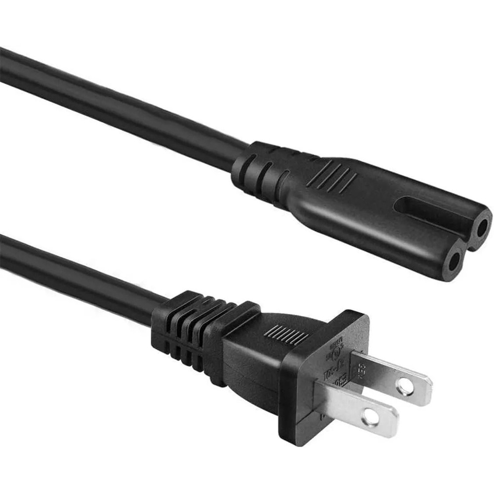 Universal 2 Prong AC Power Cord For PS5 PS4 PS3 PS2 Slim Xbox Series XS PC Laptop Monitor Samsung 5