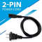 Universal 2 Prong AC Power Cord For PS5 PS4 PS3 PS2 Slim Xbox Series XS PC Laptop Monitor Samsung 1