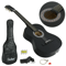 Full Size Acoustic Guitar For Adults Kids Beginners Black RightHanded Picks Bag Strings 0