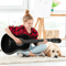 Full Size Acoustic Guitar For Adults Kids Beginners Black RightHanded Picks Bag Strings 4